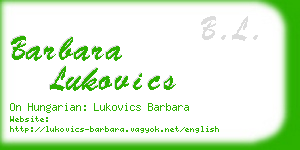 barbara lukovics business card